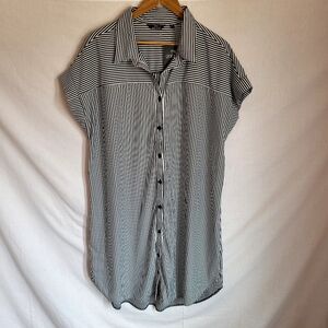 Black & White Striped Shirt Dress Size 2X